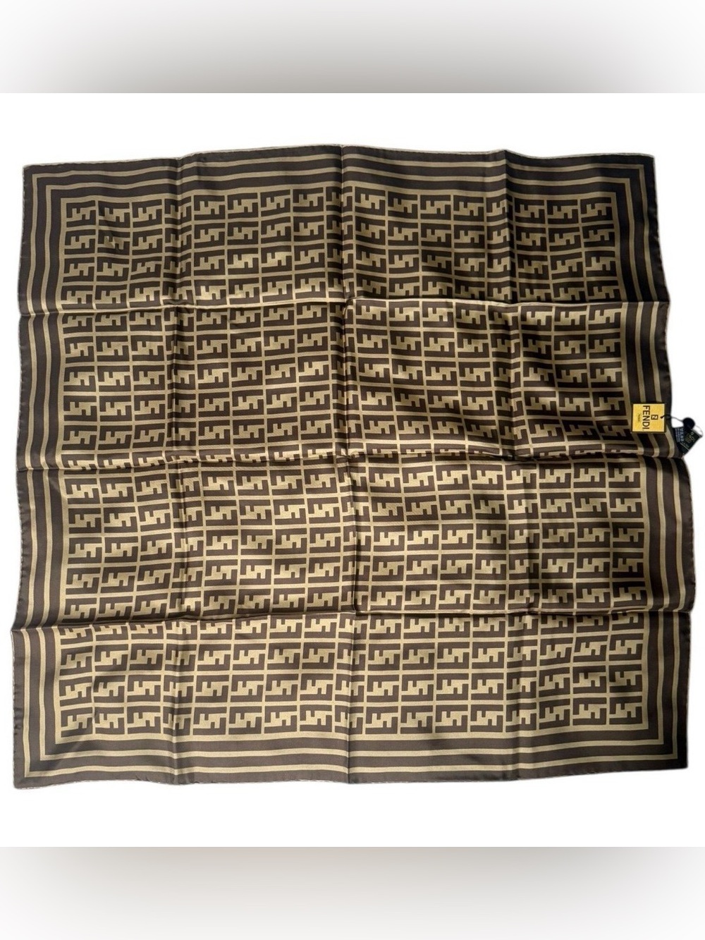 FENDI Zucca Print Large Silk Scarf 🤎 NWT